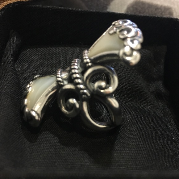 Carolyn Pollack Trumpet Vine SS Mother Pearl Ring - Picture 5 of 8